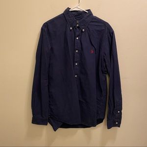 Polo Ralph Lauren Navy Blue Shirt Button Large EUC